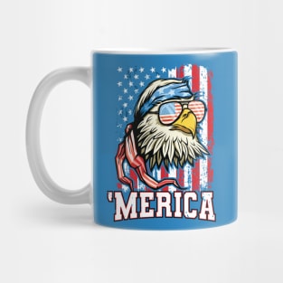 4th of July Bald Eagle USA Flag Patriotic Merica Mug